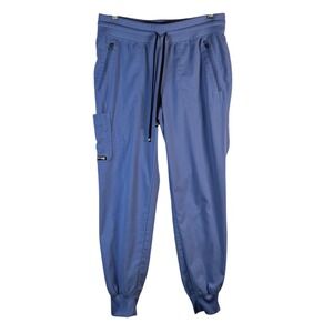 Grey's Anatomy Women's S Blue Jogger Scrub Pants Cargo Pocket Stretch Casual